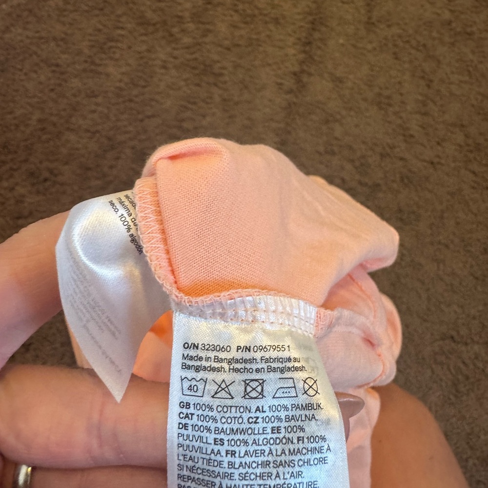 2 FOR $25 H&M Currently Unavailable Peach Loose Fit Shirt T Shirt Tee Size L NEW - Picture 5 of 7